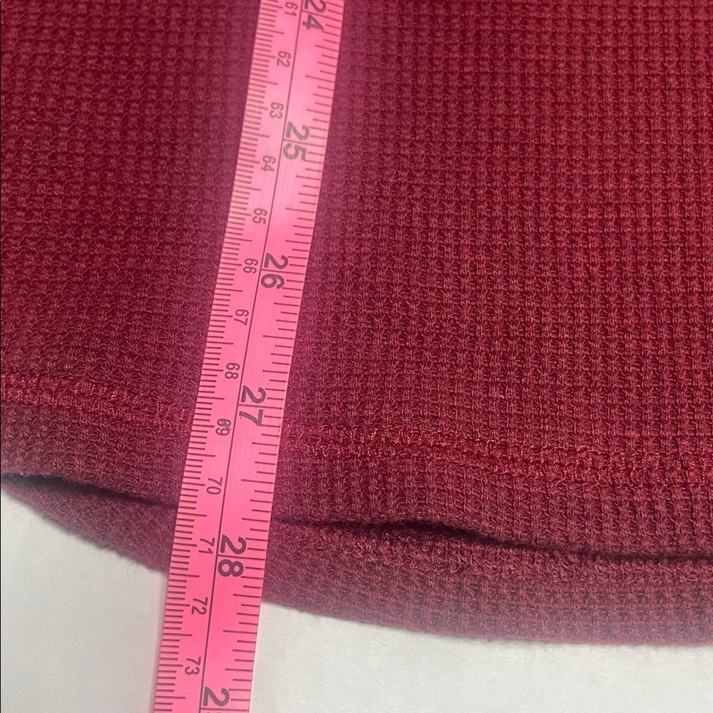 Banana Republic Burgundy Waffle Knit Long Sleeve Thermal Shirt XL - Picture 7 of 10
